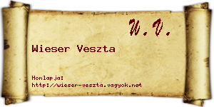 Wieser Veszta névjegykártya